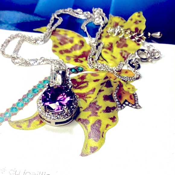 Sterling Silver Amethyst Pendant Chain Necklace - Picture 4 of 7